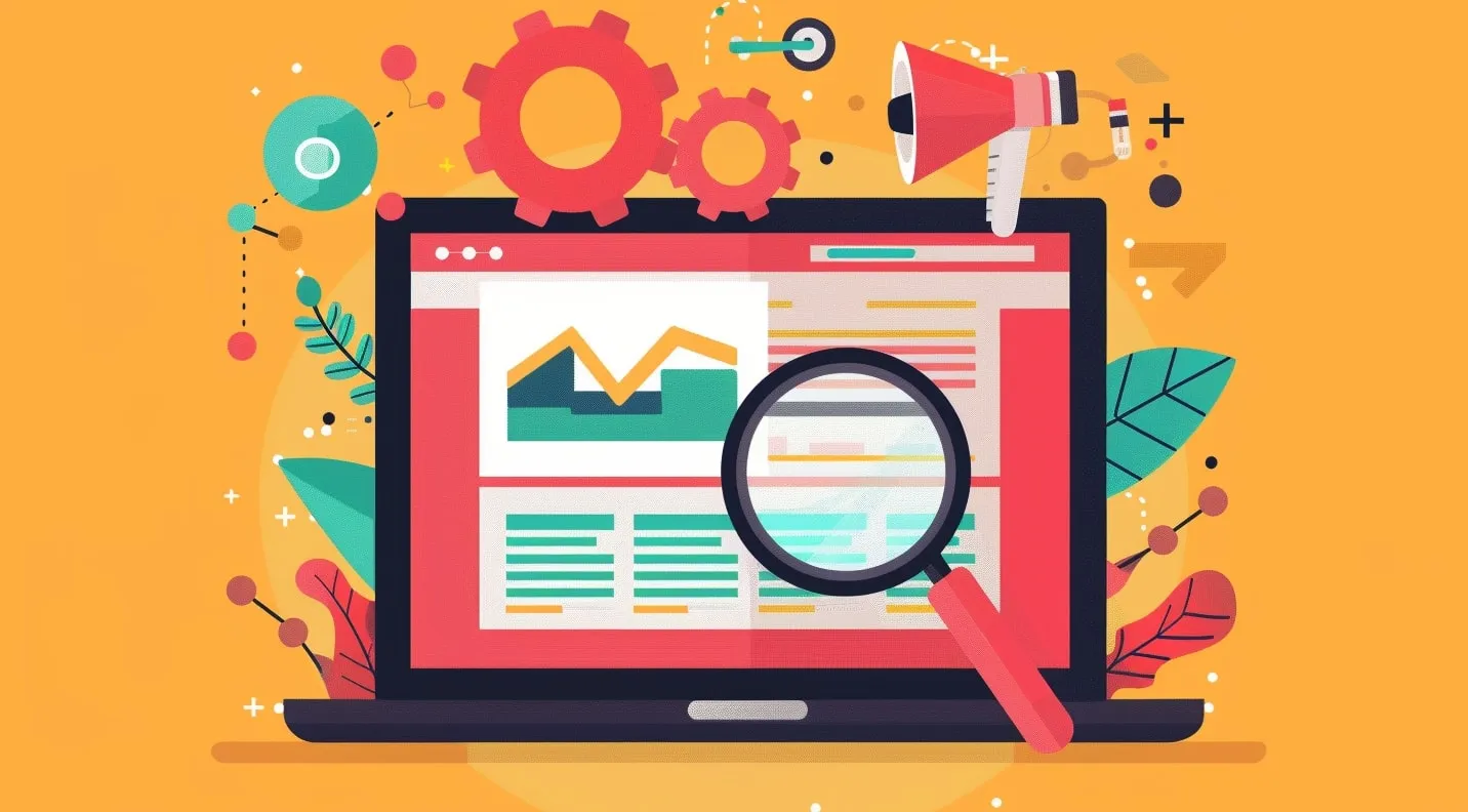 Écran d’indicateurs de performance SEO examiné à la loupe